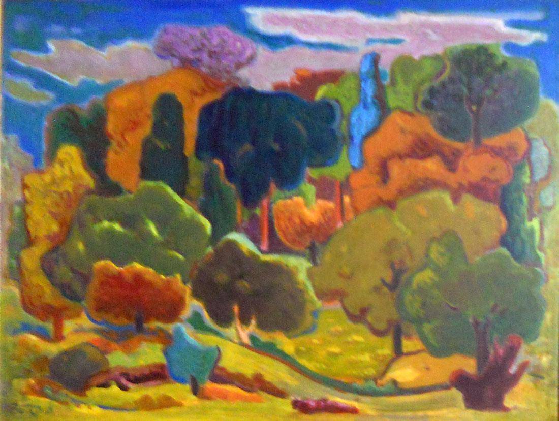 Un claro en el bosque, 1979. Norberto Berdía (1899-1983). Óleo sobre tela.  50,5 x 70,3 cm. Nº inv. 3953.