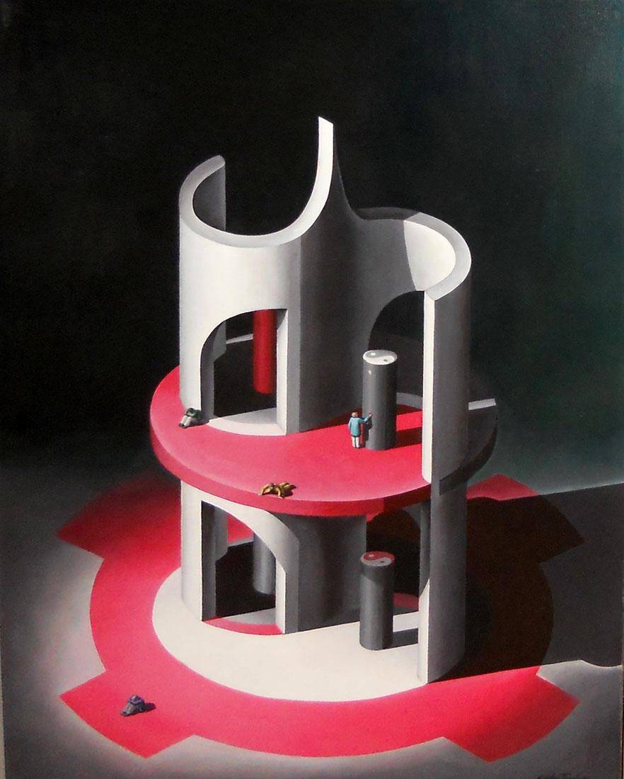 Lo único y lo múltiple, 1981. Carlos María Tonelli (1937-2011). Acrilico sobre duraboard.  104 x 74 cm. Nº inv. 3964.