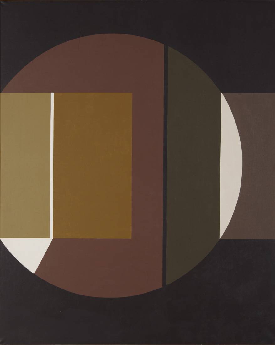 Círculo activo, c.1983. Lincoln Presno (1917-1991). Acrílico sobre tela.  160 x 130 cm. Nº inv. 3973.