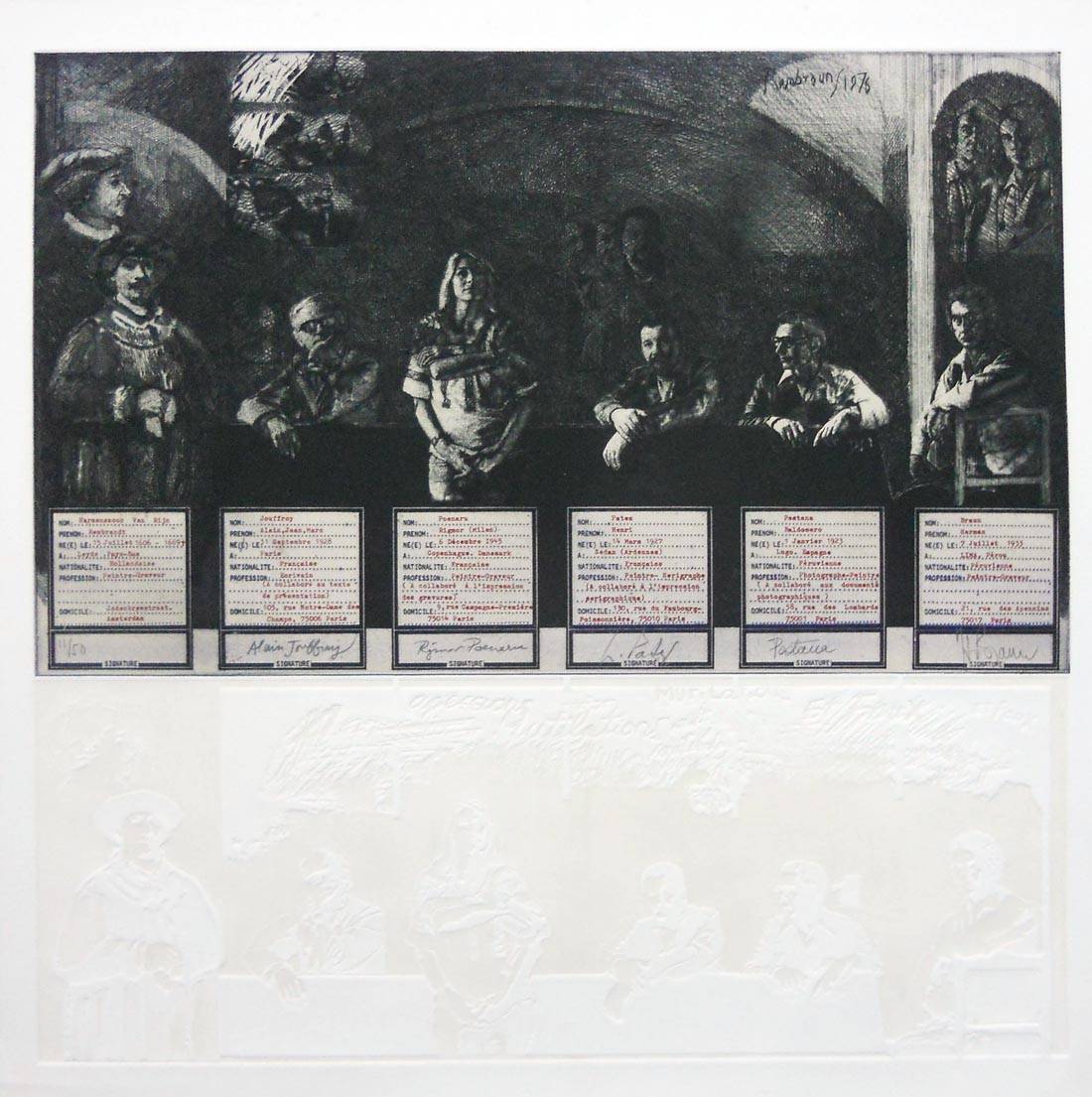 Agresiones, mutilaciones y falsificaciones, 1976. Herman Braun Vega (1933-2019). Fotograbado.  72 x 72 cm. Nº inv. 4016.