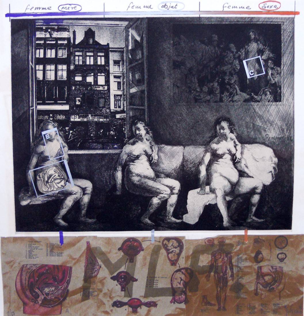 Agresiones, mutilaciones y falsificaciones, 1976. Herman Braun Vega (1933-2019). Fotograbado y serigrafía.  72 x 72 cm. Nº inv. 4020.