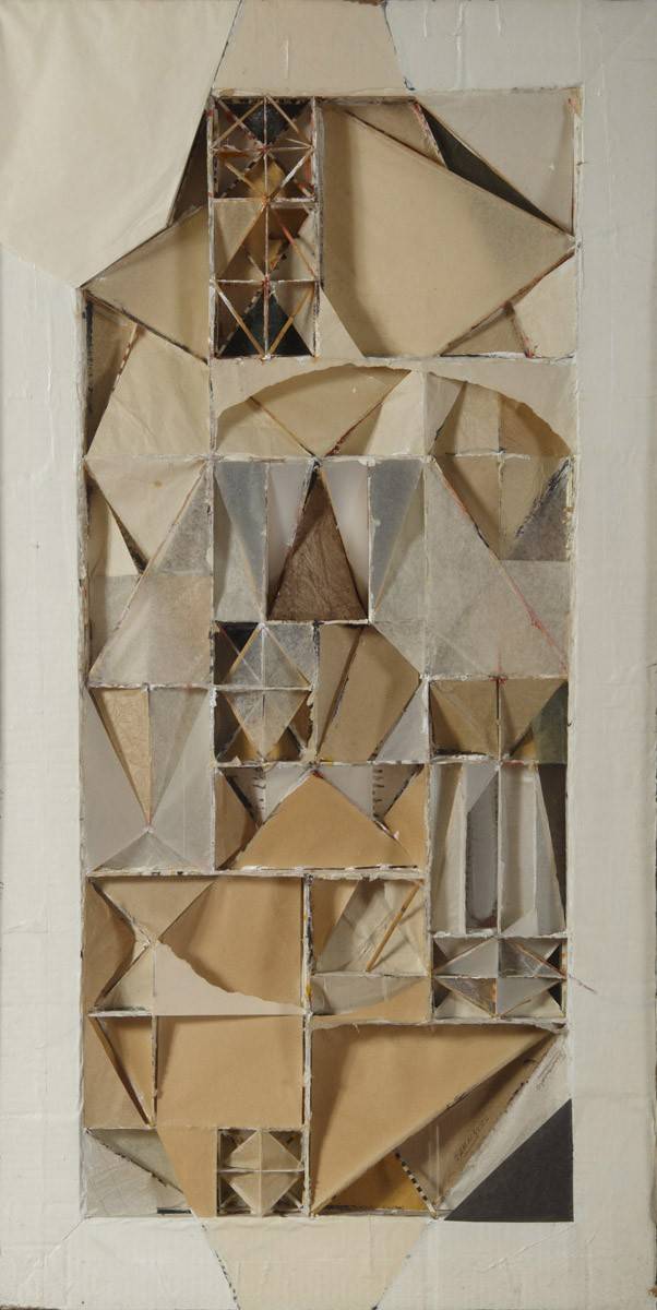 Construyendo pandorgas, 1983-84. Nelson Ramos (1932-2006). Collage.  123 x 64 cm. Nº inv. 4040.