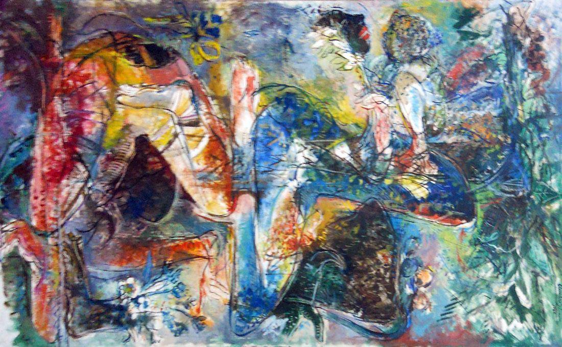 Sin título, 1988. Claudio Silveira Silva (1935-2007). Óleo sobre tela.  100 x 200 cm. Nº inv. 4077.