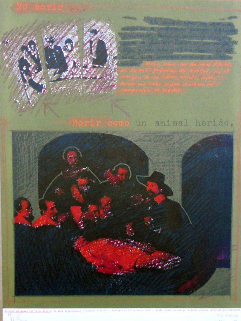 Morir como un animal herido , 1982. Herman Braun Vega (1933-2019). Grabado.  59,8 x 44,4 cm. Nº inv. 4082.