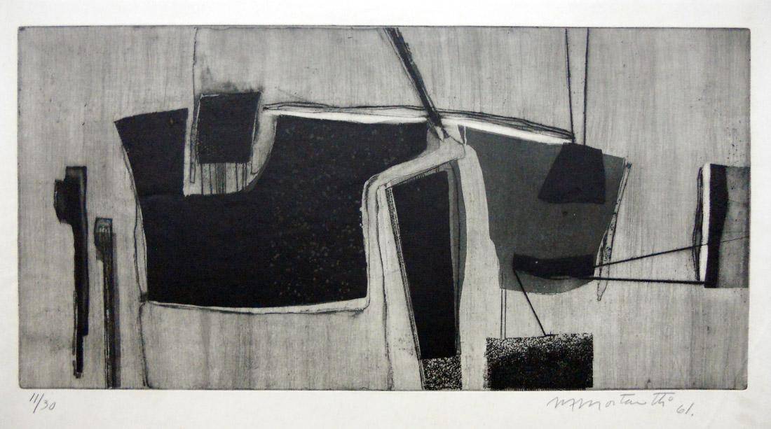 Sin título, 1961. Margarita Mortarotti (1926-1985). Aguafuerte.  29,2 x 59,2 cm. Nº inv. 4336.