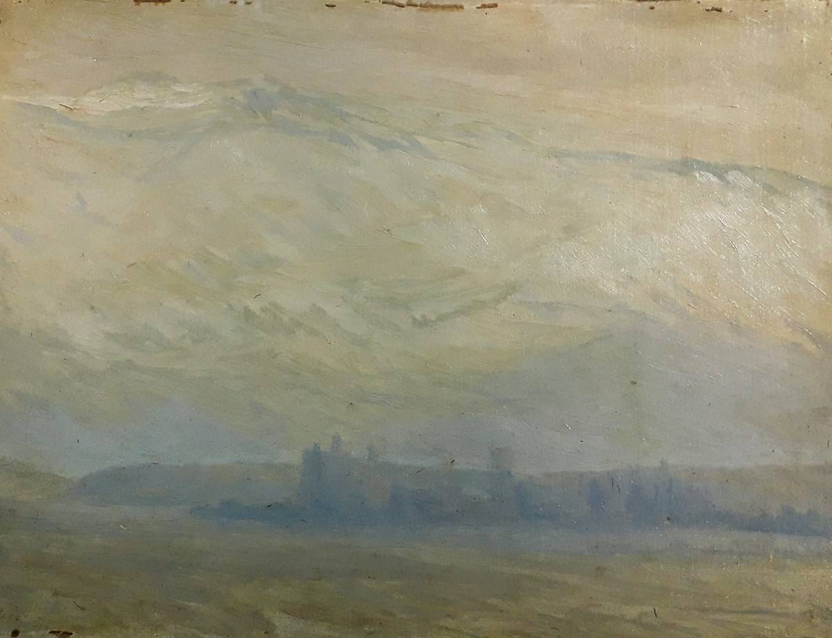 Invierno andino, 1917. Pedro Prado (1886-1952). Óleo sobre tela.  22 x 31 cm. Nº inv. 438.