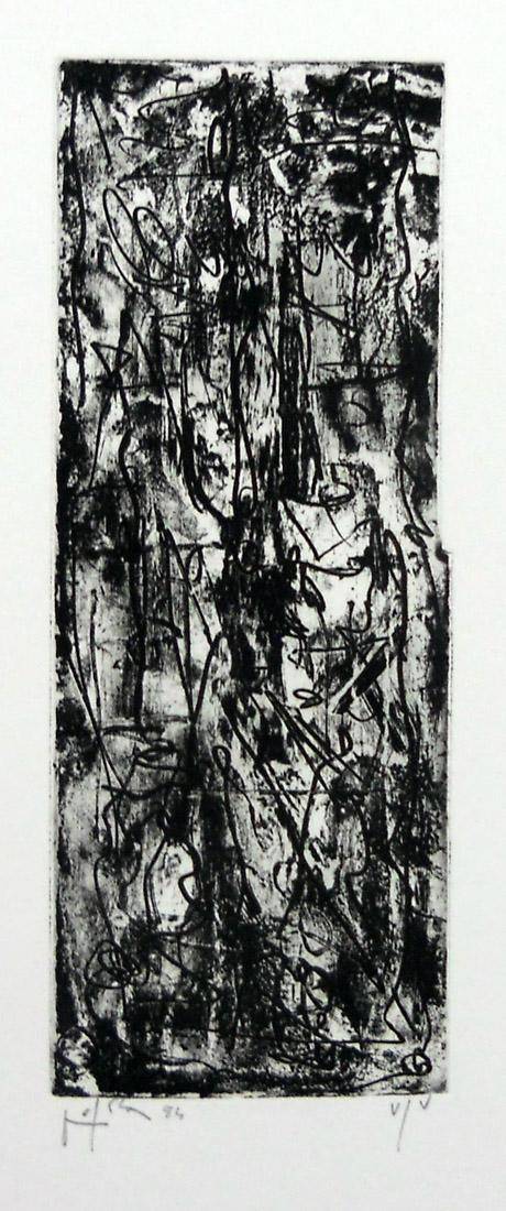 Nel palmo della mano-c, 1984-86. Emilio Vedova. Grabado.  16,5 x 6,3 cm. Nº inv. 4415.