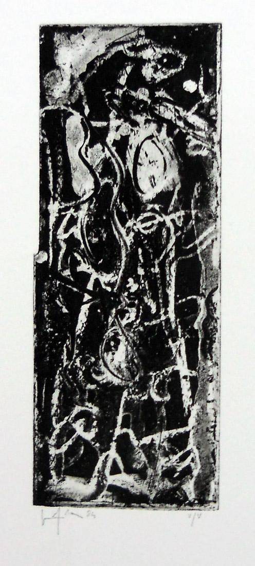 Nel palmo della mano-g, 1984-86. Emilio Vedova. Grabado.  16 x 6 cm. Nº inv. 4419.
