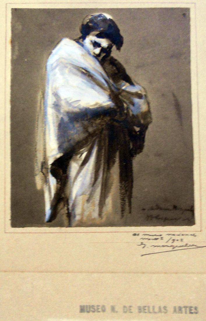 Boceto, 1863. Jean Baptiste Carpeaux (1827-1875). Aguazo.  15,5 x 12,5 cm. Nº inv. 45.