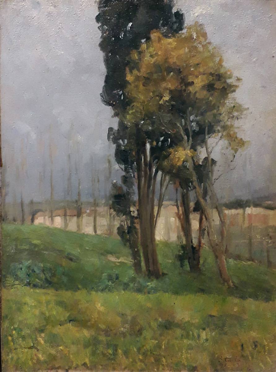 Paisaje, 1907. Máximo Sturla (1883-1909). Óleo sobre cartón.  36 x 27 cm. Nº inv. 475.