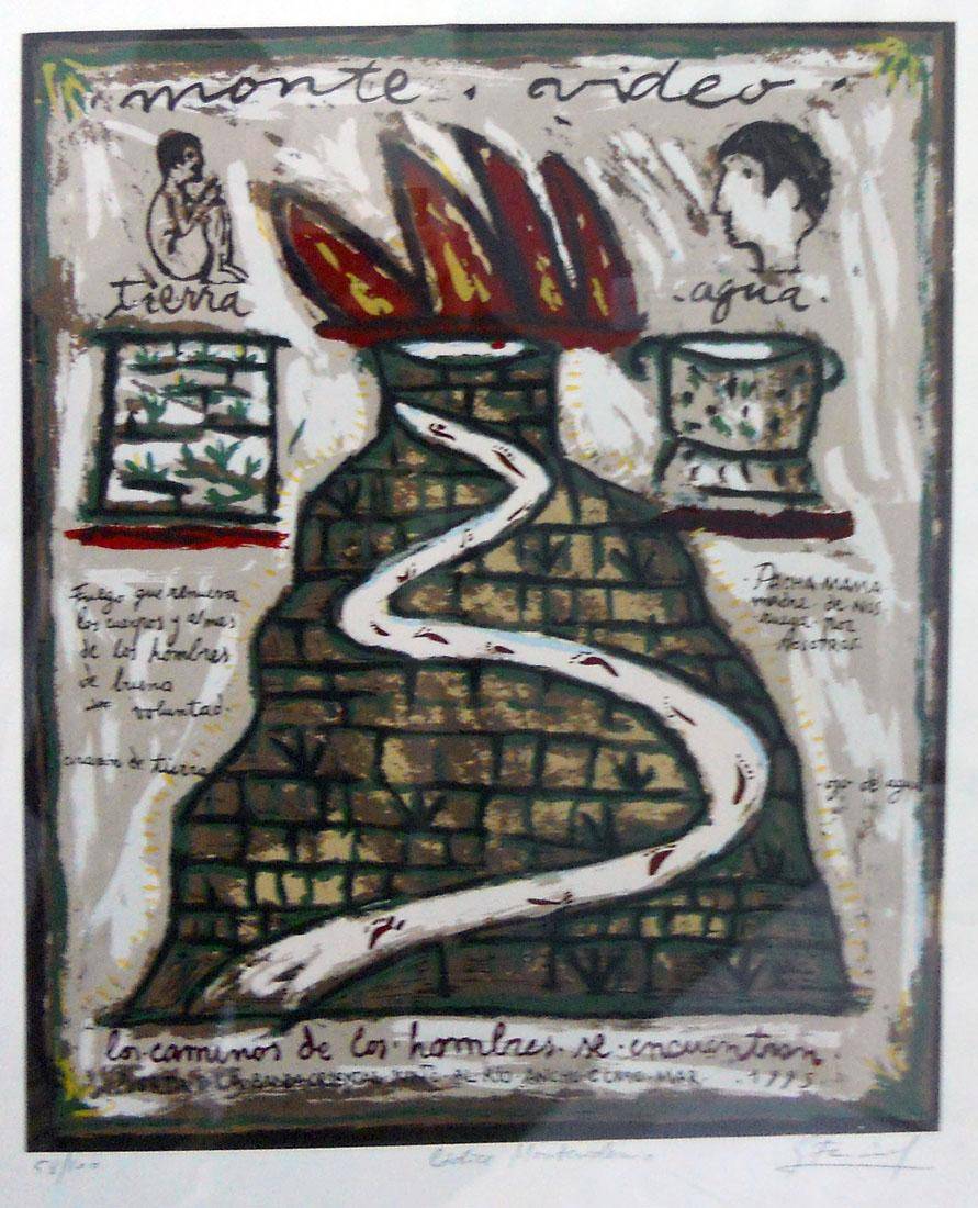 Códice Montevideano, 1995. Gustavo Fernández (1958). Serigrafía.  60 x 50 cm. Nº inv. 4791.