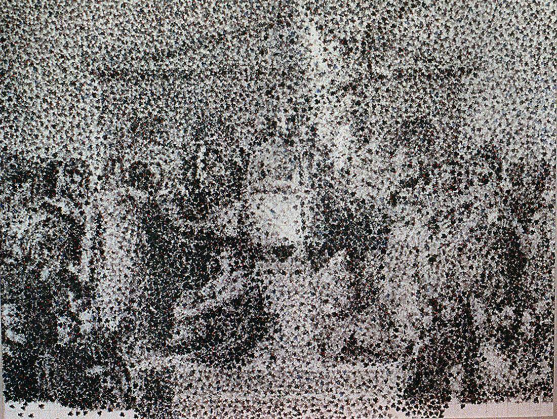 La apoteósis de Homero, 2002. Martín Verges Rilla (1975). Témpera y tinta de sello s/papel.  111 x 145 cm. Nº inv. 4816.