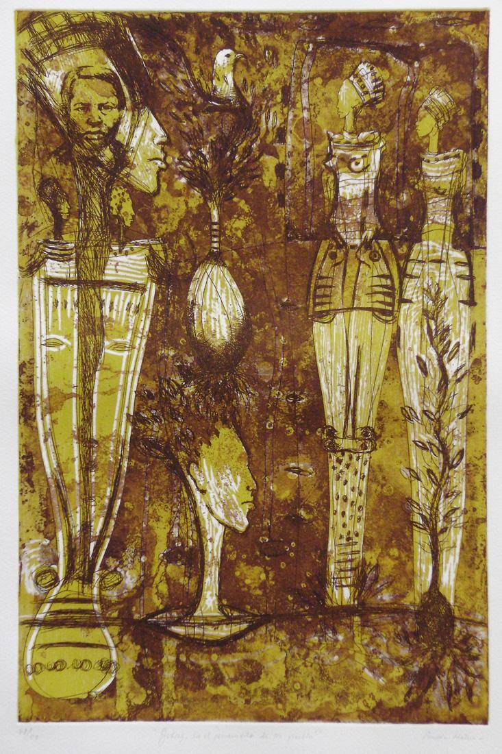 Juárez en el pensamiento de los pueblos, 2006. Tomás Pineda Matus (1968). Grabado.  71 x 54 x  cm. Nº inv. 4882.