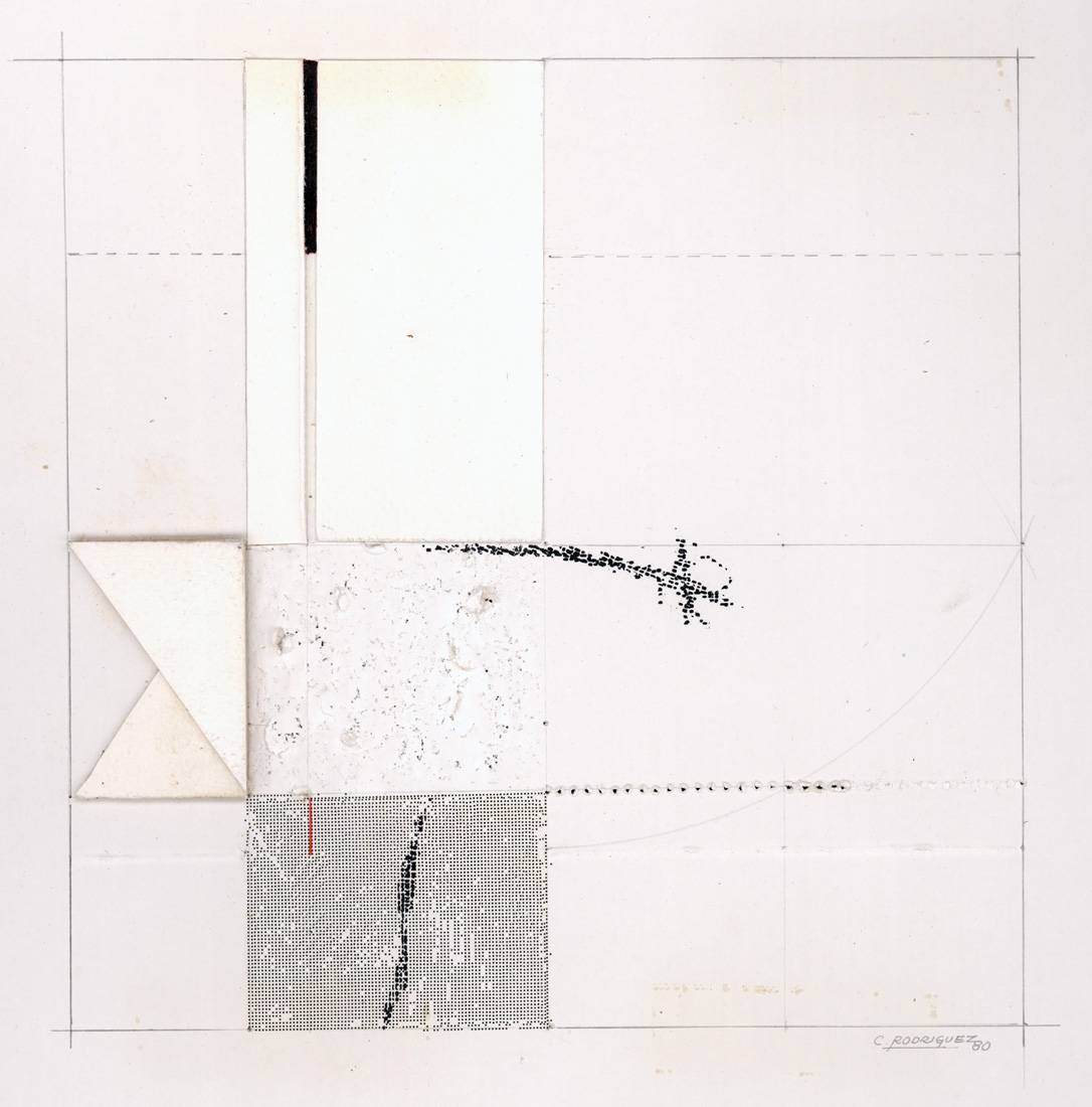 Sin Título, 1980. Carlos Rodríguez. Tintas y collage.  14 x 14 x  cm. Nº inv. 4901.