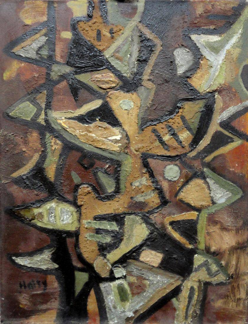La Espina de la Cruz. Adolfo Halty (1915-1974). Técnica mixta sobre tela.  70 x 50 x  cm. Nº inv. 4908.