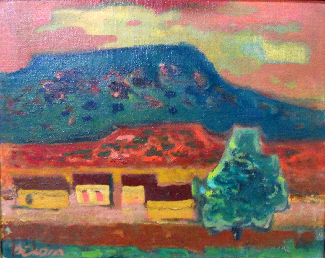 Paisaje de campo. Norberto Berdía (1899-1983). Óleo sobre cartón.  36 x 42 x  cm. Nº inv. 4915.