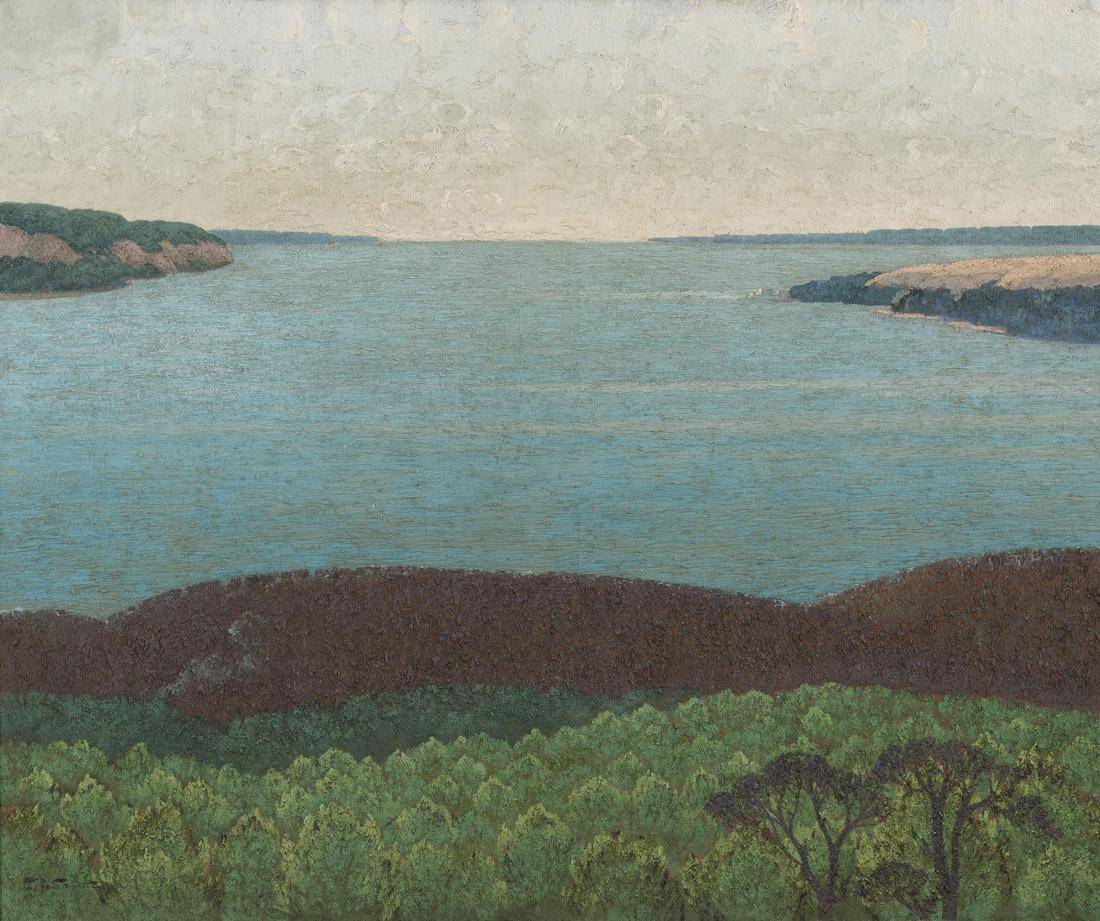 Desembocadura del Río Aconcagua - Chile. Carlos de Santiago (1875-1951). Óleo sobre tela.  100 x 120 cm. Nº inv. 5113.