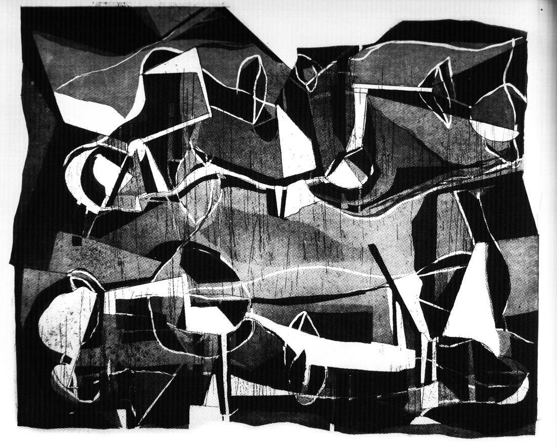 Un muerto no quiere celebrar, 2010. Gabriel Macotela (1954). Aguafuerte y aguatinta.  40 x 60 cm. Nº inv. 5176.