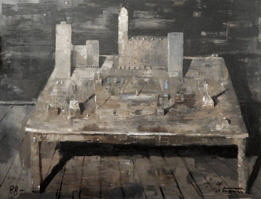 Plaza Independencia, 1988. Ignacio Iturria (1949). Acrílico sobre tela.  187 x 237 cm. Nº inv. 5225.
