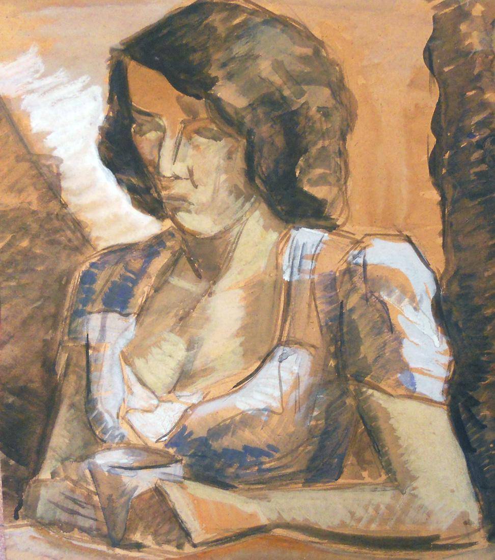 Figura. Carlos Prevosti (1896-1955). Gouache.  55,5 x 47 cm. Nº inv. 5261.
