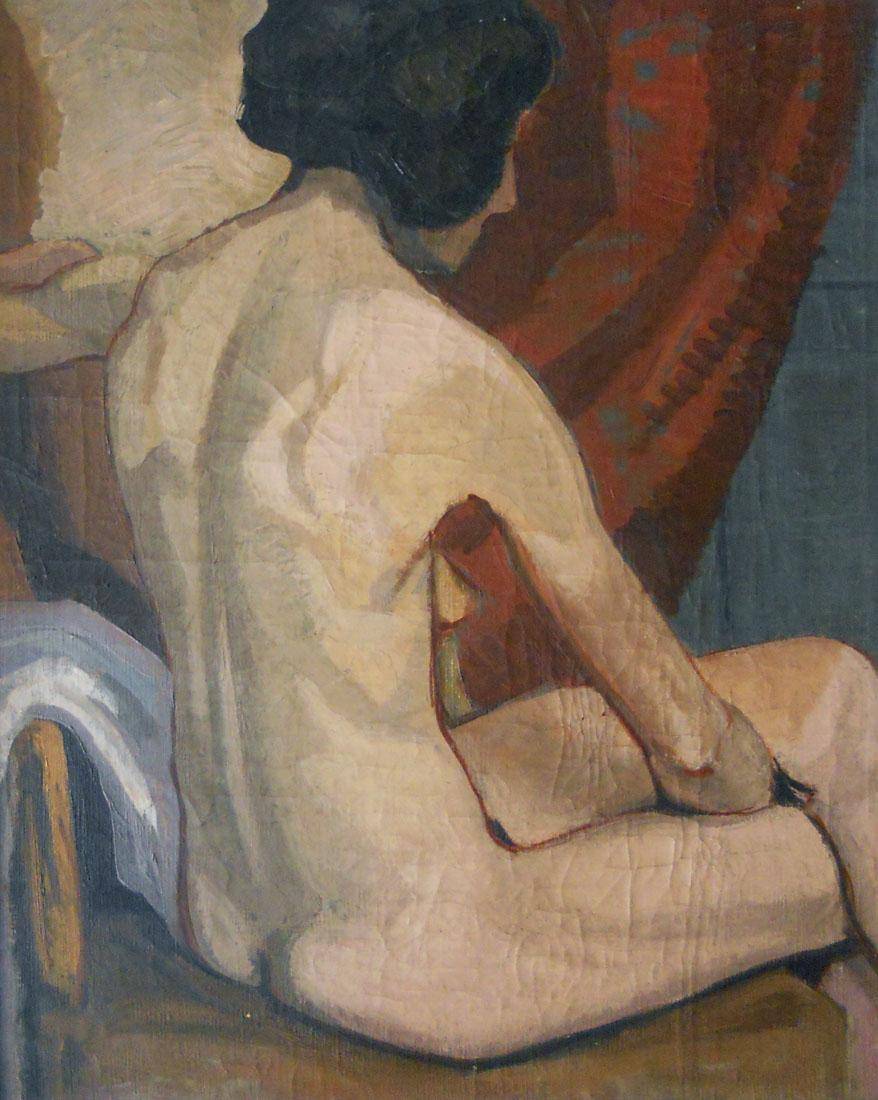 Desnudo . Carlos Prevosti (1896-1955). Óleo sobre tela.  72,5 x 58,5 cm. Nº inv. 5268.