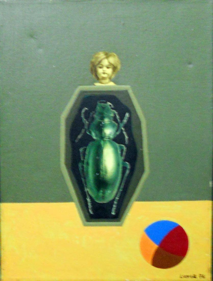 Los juegos interminables, 1976. Hugo Longa (1934-1990). Óleo.  33 x 24 cm. Nº inv. 5743.