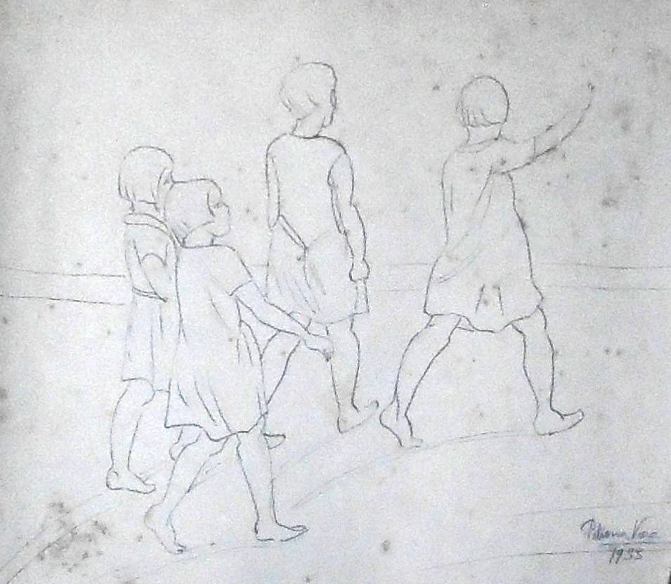 Niños caminando, 1933