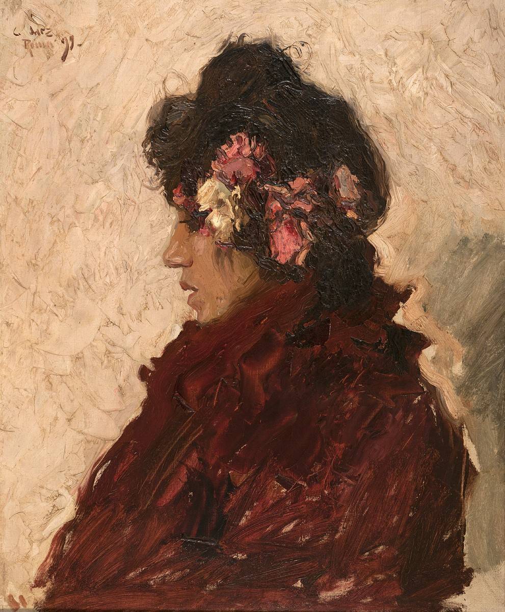 Estudio, 1899. Carlos Federico Sáez (1878-1901). Óleo sobre tela.  65 x 54 cm. Nº inv. 59.