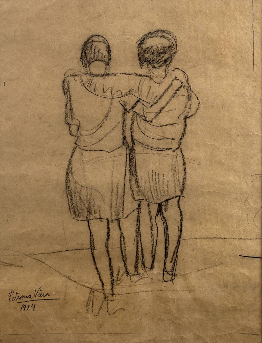 Sin título (pareja de niñas abrazadas), 1924