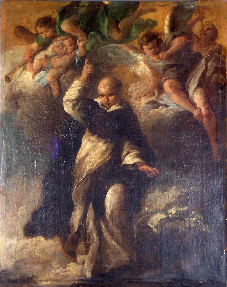 Visión de San Bruno. Ludovico Carracci [Atribuido a] (1555-1619). Óleo sobre tela.  41 x 32 cm. Nº inv. 66.