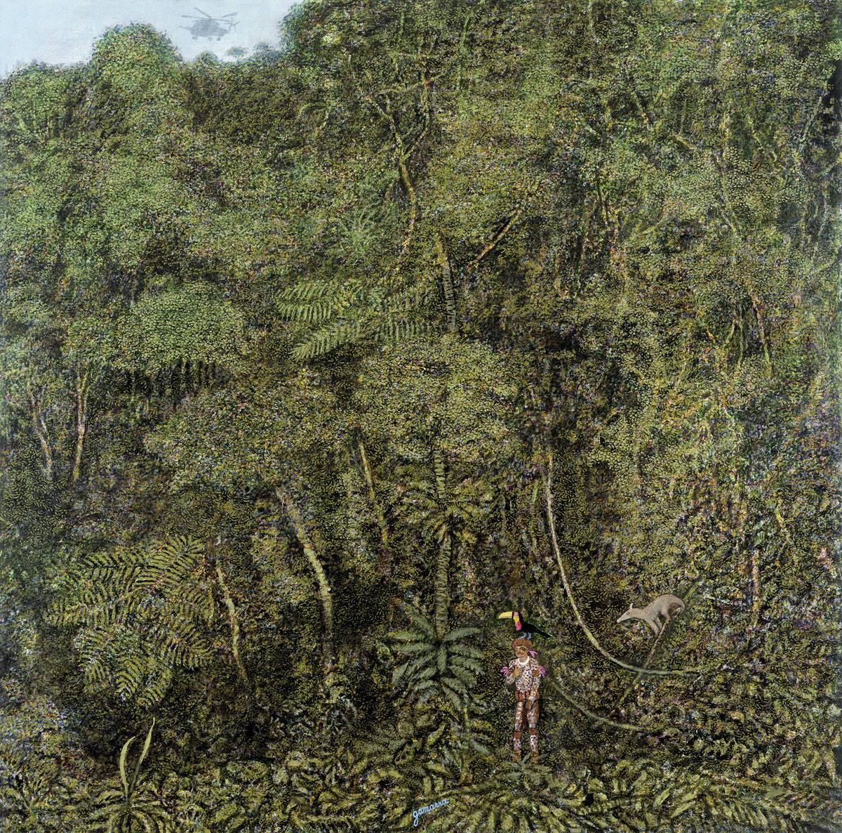 Make no mistake, 2003. José Gamarra (1934). Técnica mixta sobre tela.  150 x 150 cm. Nº inv. 6648.