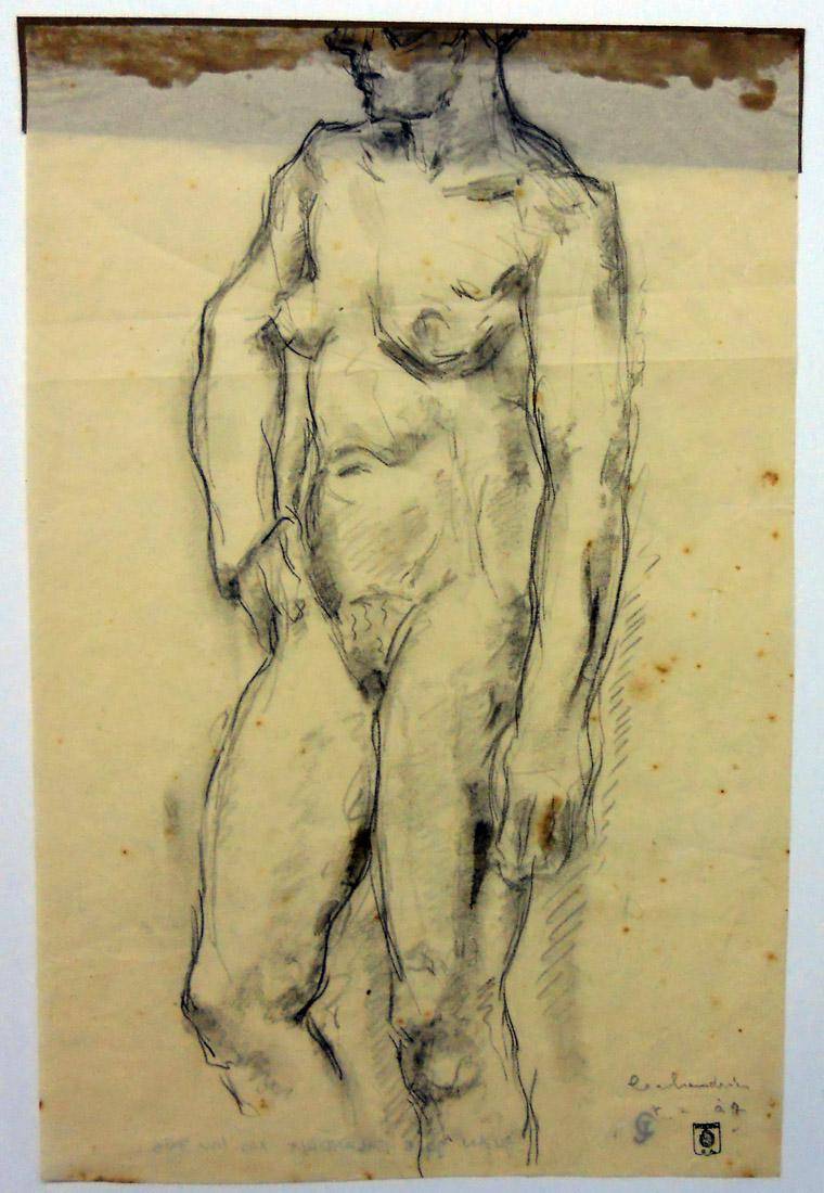 Estudio, 1928. Juan José Calandria (1902-1980). Lápiz.  34,5 x 23 cm. Nº inv. 736.