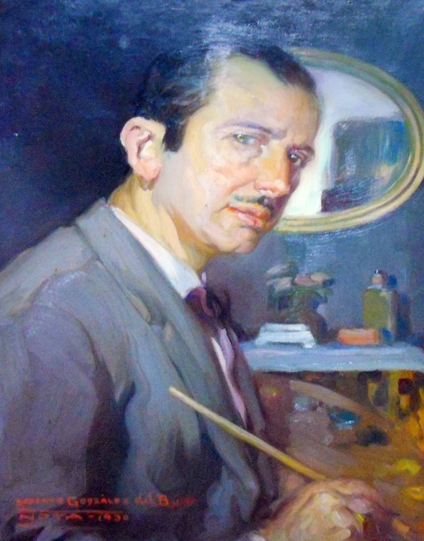 Autorretrato, 1930. Roberto González del Blanco (1887-1959). Óleo sobre tela.  60 x 45 cm. Nº inv. 811.