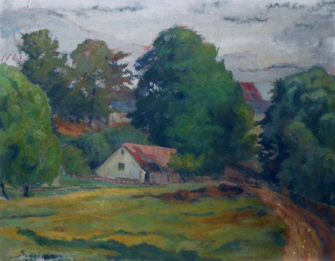 Paisaje, 1923. Luis S. Scolpini (1896-1989). Óleo.  70 x 82 cm. Nº inv. 982.
