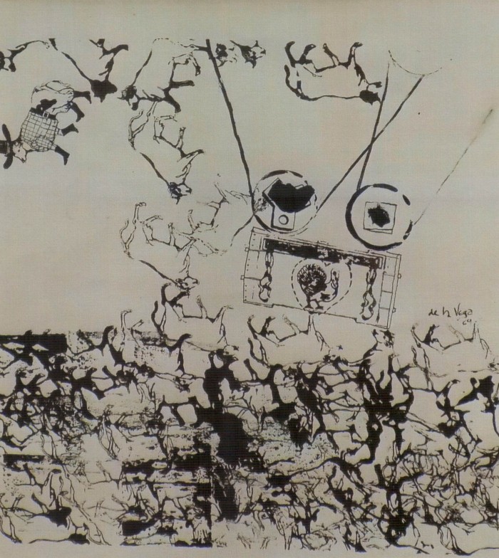 Sin título (1964)<br>Jorge de la Vega, 31 x 39 cm, tinta sobre papel. - Arte Argentino - Nuestra Identidad - Pre - 60 - Post  - Museo Nacional de Artes Visuales