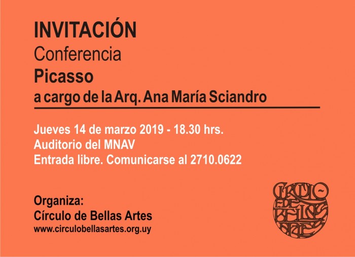  - Conferencia sobre Picasso a cargo de la arq. Ana María Sciandro Comesaña - Museo Nacional de Artes Visuales
