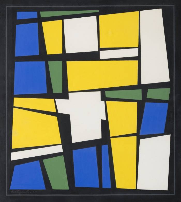 Proyecto de Vitral Nº 3, 1959. José Pedro Costigliolo (1902-1985). Témpera. 45 x 40 cm. Nº inv. 5126. - Colección MNAV  - Museo Nacional de Artes Visuales