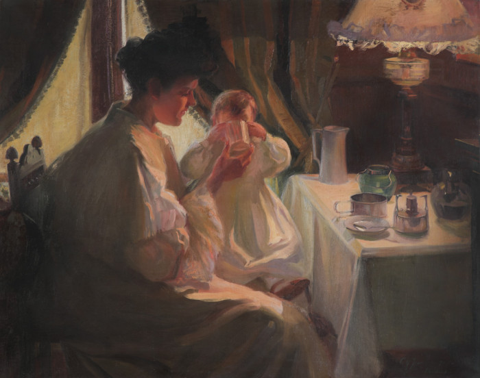 Maternidad, 1905. Carlos María Herrera (1875-1914). Óleo sobre tela. 118 x 149 cm. Nº inv. 97. - Colección MNAV - Museo Nacional de Artes Visuales