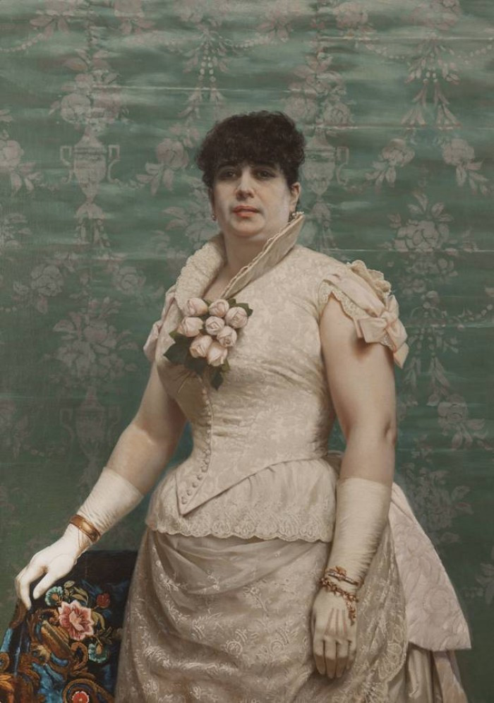 Retrato de Doña Carlota Ferreira de Regunaga, c.1883-88. Juan Manuel Blanes (1830-1901). Óleo sobre tela. 130 x 100 cm. Nº inv. 285. - Colección MNAV - Museo Nacional de Artes Visuales