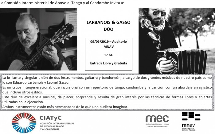  - Concierto LARBANOIS & GASSO DÚO - Museo Nacional de Artes Visuales