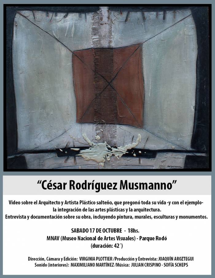  - Proyección de video sobre el Arq. César Rodriguez Musmanno - Museo Nacional de Artes Visuales
