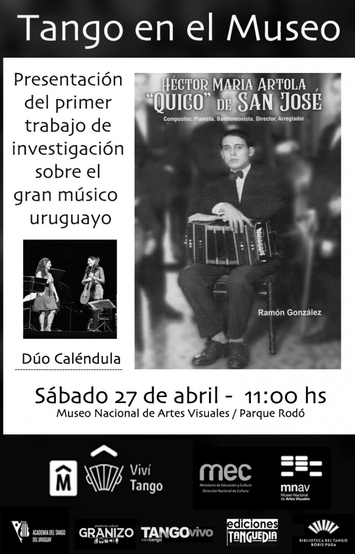  - Tango en el Museo - Presentación sobre Héctor María Artola y Dúo Caléndula - Museo Nacional de Artes Visuales