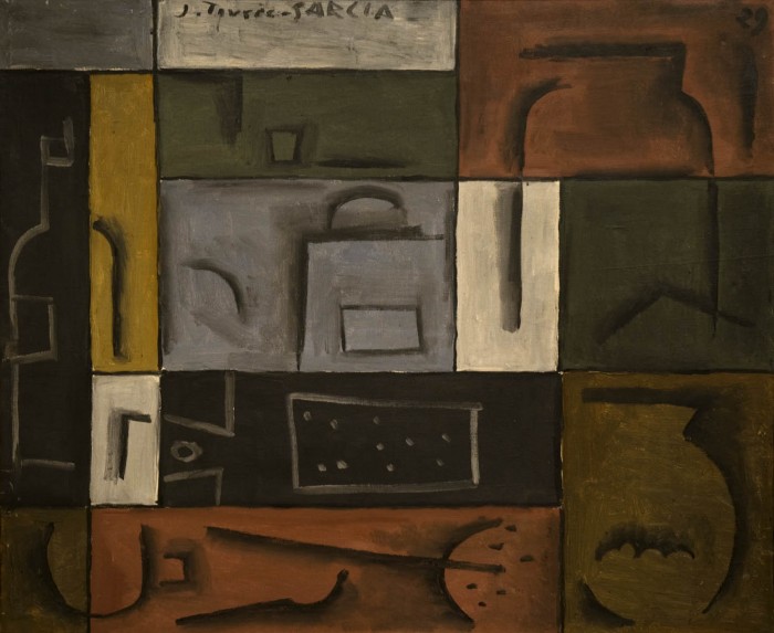 Pintura constructiva, 1929<br>Óleo - Tela<br>60,2 x 73 cm - Joaquín Torres-García: un moderno en la Arcadia - Espacio Fundación Telefónica Madrid - Museo Nacional de Artes Visuales