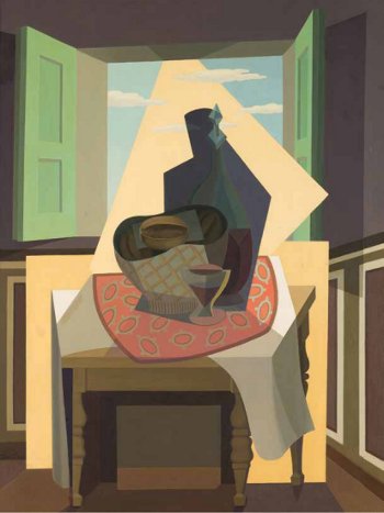 Emilio Petorutti <br>Pan y vino, 1941 <br>Óleo sobre tela<br>117 x 90 cm - Arte Latinoamericano - Colección MNAV - Museo Nacional de Artes Visuales