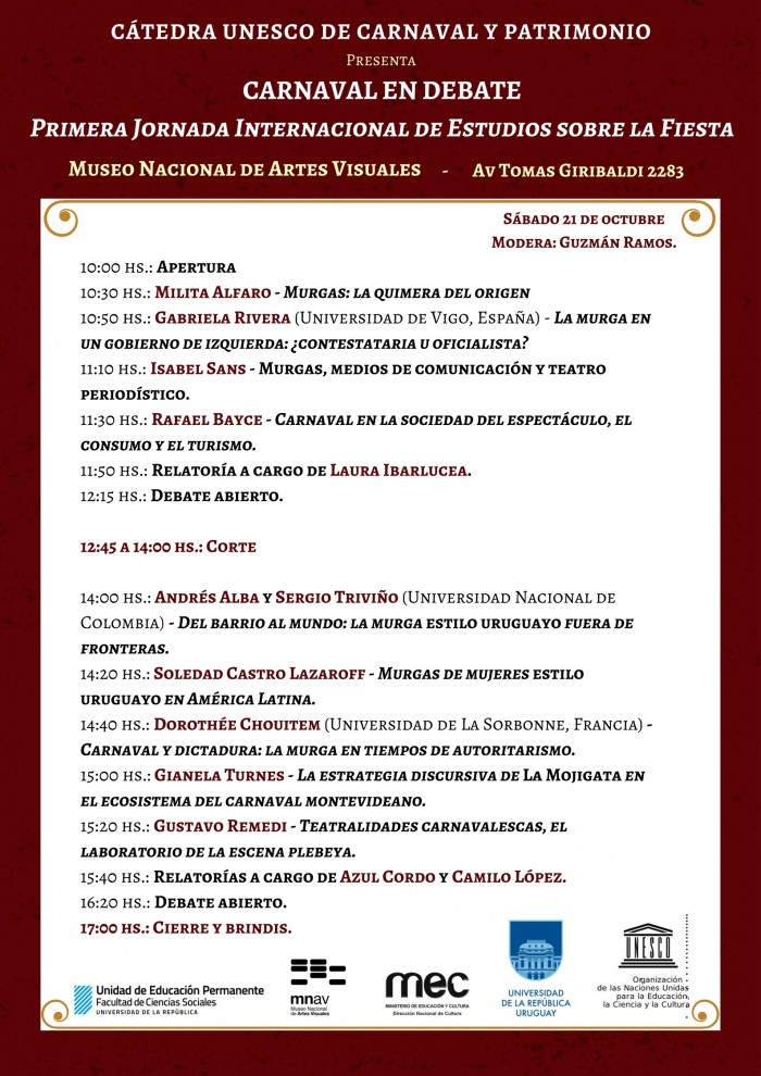  - Carnaval en Debate - Primera Jornada Internacional de Estudios sobre la Fiesta - Museo Nacional de Artes Visuales