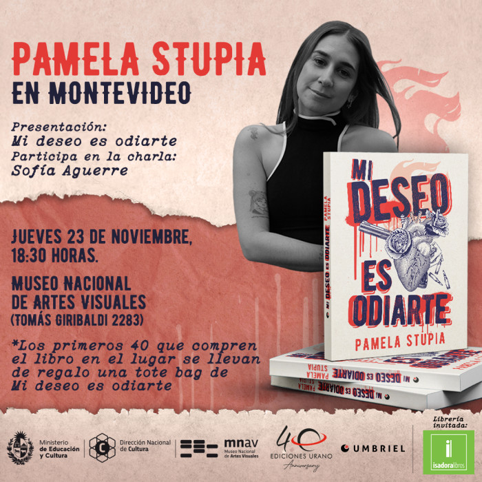  - Presentación del libro: "Mi deseo es odiarte"  de Pamela Stupia - Museo Nacional de Artes Visuales