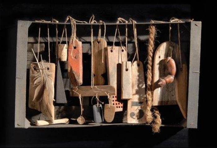 Noche de naufragio, 1991<br>Técnica mixta, 50 x 70 cm<br>Colección del artista - Rafael Lorente Mourelle - Tránsitos y Desplazamientos - Museo Nacional de Artes Visuales