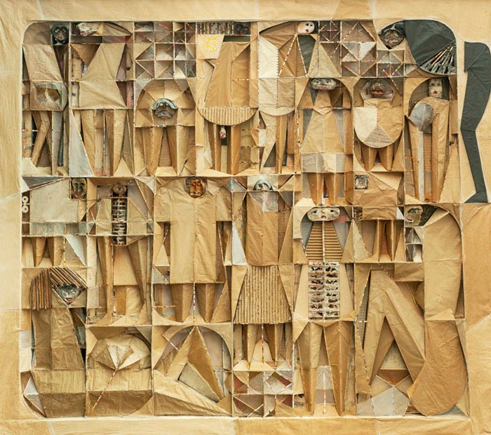 Mundo Triste, 1985/1986<br>Collage<br>122 x 135 cm - Nelson Ramos - Nada del arte le fue ajeno - Museo Nacional de Artes Visuales