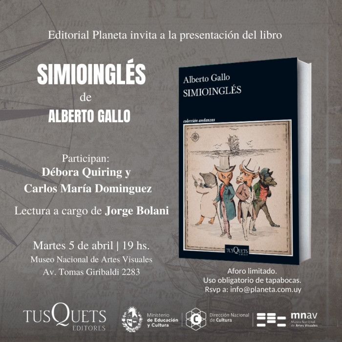  - Presentación de la nueva novela de Alberto Gallo SIMIOINGLÉS - Museo Nacional de Artes Visuales