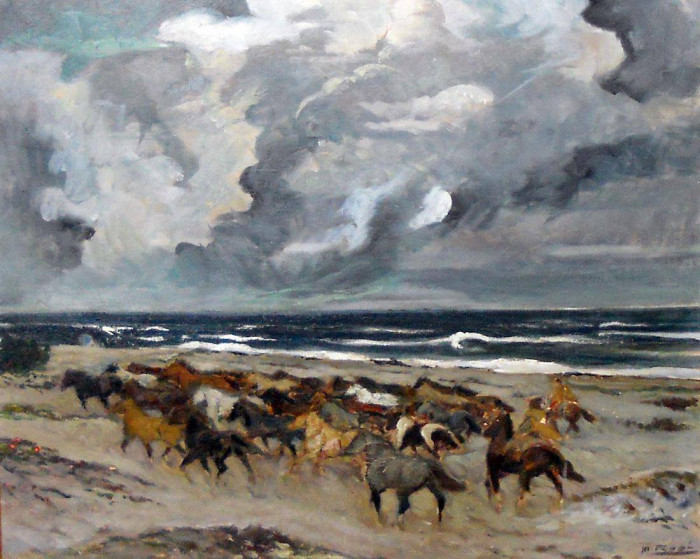 Los potros. Manuel Rosé (1882-1961). Óleo sobre tela. 70 x 70 cm. Nº inv. 1839. - Manuel Rosé - Itinerante  - Museo Nacional de Artes Visuales